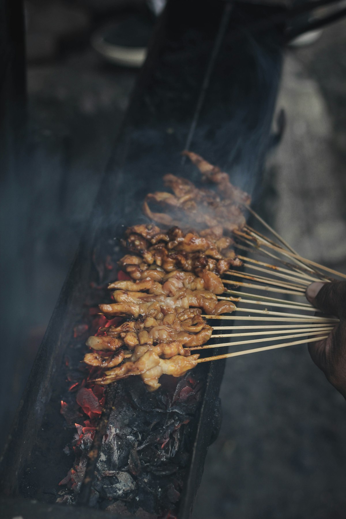 Charcoal pork skewers